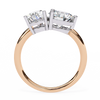 Platonic Pear and Round solitaire toi et moi ring