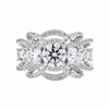 Exquisite Five Stone Round Moissanite Multi-Row Crossover Pave Engagement Ring - Dazzling Sparkle & Timeless Elegance