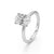 Platonic Charlotte Oval Cut Solitaire Moissanite Ring in Sterling Silver with Platinum Coating