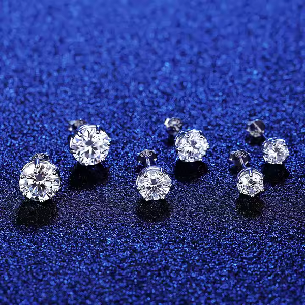 Platonic 1-4 ct Hexagonal Moissanite Stud Earrings