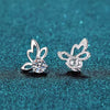 Platonic 1 ct / pair Butterfly Moissanite Earrings GRA Certified D VVS1; Round Cut; Sterling Silver