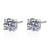 Platonic 1 - 4 ct / pair Sparkle Whirl Solitaire Stud Moissanite Earrings; Sterling Silver; GRA Certified; D VVS1