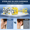 Platonic 18 K Gold Plated Golden Radiance Moissanite Stud Earrings; 1 - 6 ct, D VVS1