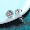 Platonic 0.5 - 1 ct Eclipse Moissanite Halo Stud Earring - Single Piece