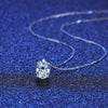 Platonic GRA Certified Sparkle Oval Cut Silver 1.2 ct Moissanite Pendant Set with 1 ct Earrings