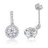Platonic 1 ct Round Stardust Halo Moissanite Earrings
