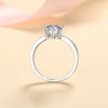 Platonic 1 ct Luxury Round Adjustable Moissanite Ring; Sterling Silver; GRA Certified; D VVS1