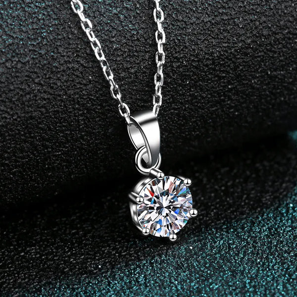 Platonic Round Radiant Moissanite Stud Pendant and Earrings for Women & Girls