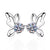 Platonic 1 ct / pair Butterfly Moissanite Earrings GRA Certified D VVS1; Round Cut; Sterling Silver