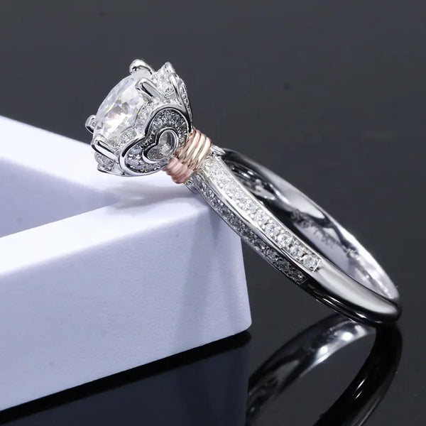 Platonic 1.5 ct Sparkle Stunner Sterling Silver Moissanite Ring; D VVS1; GRA Certified