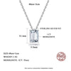 Platonic 1 ct RadiantEdge Moissanite Necklace; Sterling Silver Glow; D VVS1