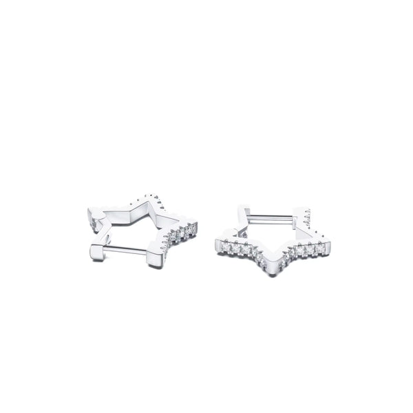 Platonic 0.36 ct Star Moissanite Hoop Earrings D/VVS1