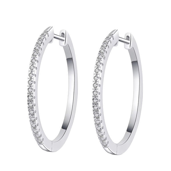 Platonic Round Moissanite Hoop Earrings D/VVS1