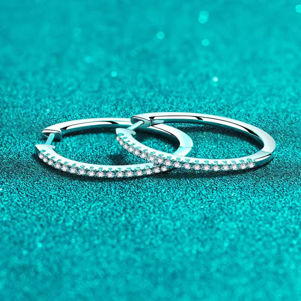 Platonic Round Moissanite Hoop Earrings D/VVS1