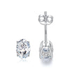 Platonic GRA Certified Sparkle Oval Cut Silver 1.2 ct Moissanite Pendant Set with 1 ct Earrings
