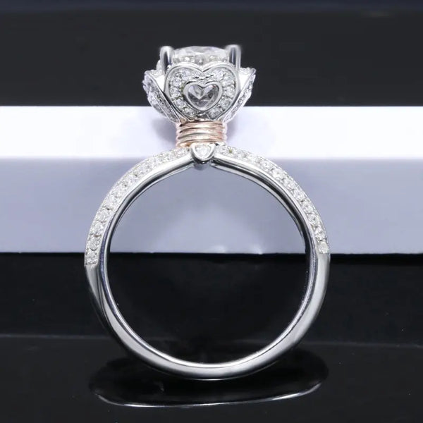 Platonic 1.5 ct Sparkle Stunner Sterling Silver Moissanite Ring; D VVS1; GRA Certified