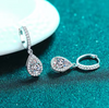 Platonic 2 ct GRA certified Pear Shaped Moissanite 925 Sterling Silver Stud Earrings