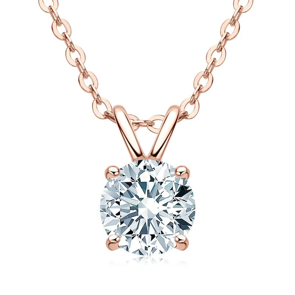 Platonic Sparkle Beyond Stardust Moissanite Pendant: Rose, White and Yellow Gold Charm