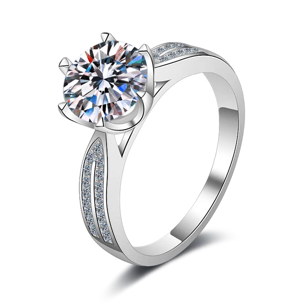 Platonic 1 ct Stellar Embrace Moissanite Sterling Silver Ring