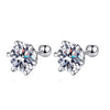 Platonic 1 - 4 ct Round Radiant Moissanite Stud Earrings