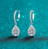 Platonic 2 ct GRA certified Pear Shaped Moissanite 925 Sterling Silver Stud Earrings