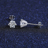 Platonic 1 ct Heart Flare Sparkle Moissanite Stud Earrings