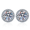 Platonic 0.5 - 1 ct Eclipse Moissanite Halo Stud Earring - Single Piece