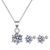Platonic Round Radiant Moissanite Stud Pendant and Earrings for Women & Girls
