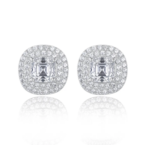 Platonic 1 ct Round Glamour Moissanite Stud Earrings