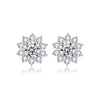 Platonic 1 ct Flower Round Halo Cut Moissanite Studs