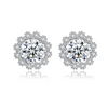 Platonic 1 ct Frosted Halo Moissanite Stud Earrings