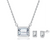 Platonic Crystal Clear Confidence Emerald Cut Moissanite Studs and Pendant