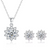 PlatonicSparkle Round Silver Moissanite Pendant and Earrings