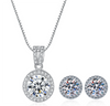 Platonic Halo Bliss Solitaire Moissanite Pendant and Studs