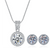 Platonic Halo Bliss Solitaire Moissanite Pendant and Studs