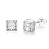Platonic 1 ct Radiant Asscher Moissanite Stud Earrings; GRA Certified; D VVS1