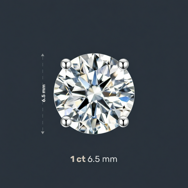 Platonic 0.5 - 1 ct Stellar Moissanite Cluster Stud - Single Piece