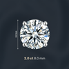 Platonic 1 ct Solitaire Round Cut Moissanite Stud Earrings D/VVS1