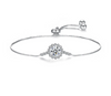 Platonic 1 ct Flower Pattern 925 Sterling Silver Adjustable Round Moissanite Bracelet