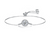 Platonic 1 ct Flower Pattern 925 Sterling Silver Adjustable Round Moissanite Bracelet