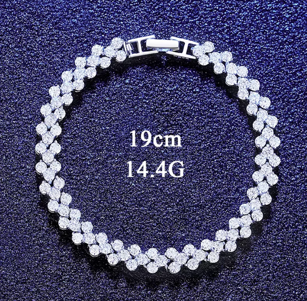 Platonic 6.4 mm Heart Rome 925 Sterling Silver Tennis Moissanite Bracelet