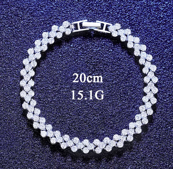 Platonic 6.4 mm Heart Rome 925 Sterling Silver Tennis Moissanite Bracelet
