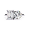 Platonic Radiant and Round solitaire toi et moi ring