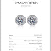 Platonic 2 ct Glimmer Guard Moissanite Stud Earrings D/VVS1