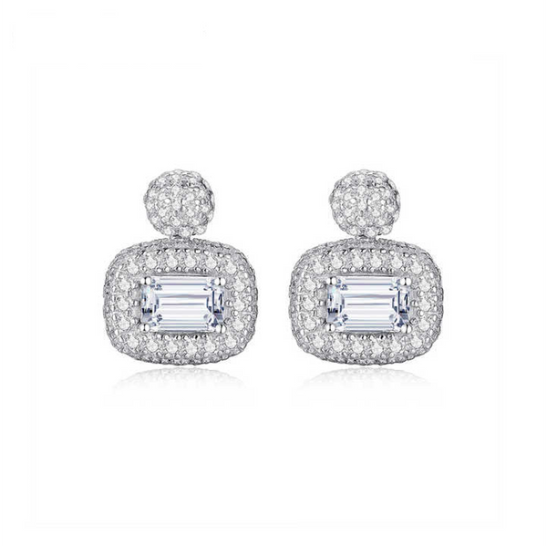 Platonic 1.2 ct Radiant Emerald Cut Moissanite Earrings