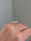 Platonic Cushion Cut Moissanite in Half Bezel Yellow Gold Engagement Ring