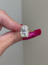 Platonic Cushion Cut Moissanite in Half Bezel Yellow Gold Engagement Ring