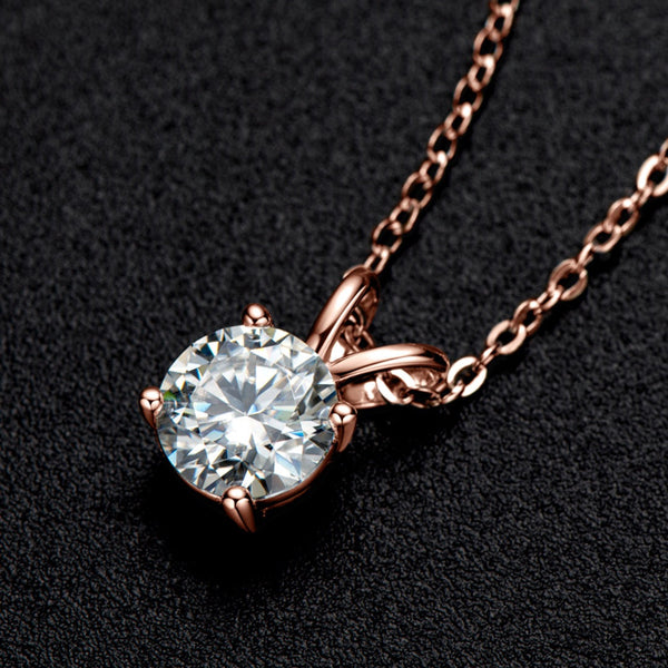 Platonic Sparkle Beyond Stardust Moissanite Pendant: Rose, White and Yellow Gold Charm