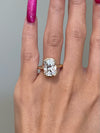 Platonic Cushion Cut Moissanite in Half Bezel Yellow Gold Engagement Ring