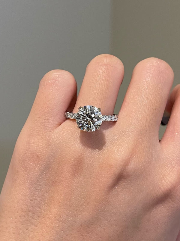 Platonic Radiant Iridescent Moissanite Solitaire